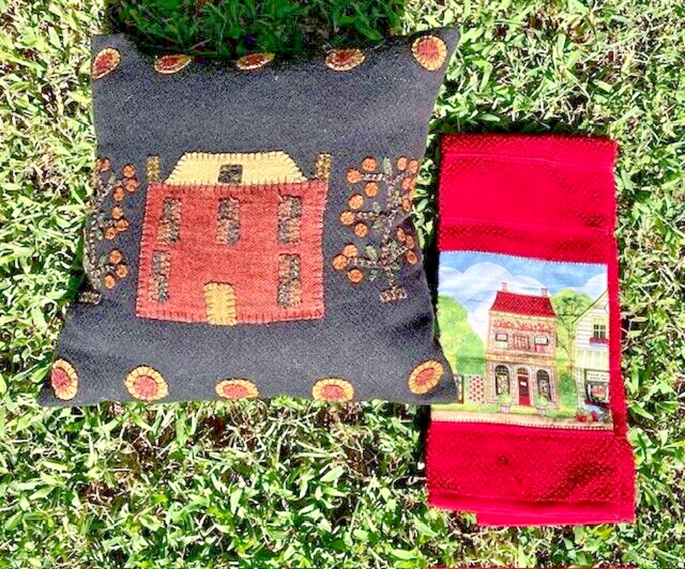 Vintage Country Farmhouse Pillow 12"x12" & Theme Matching Towel
